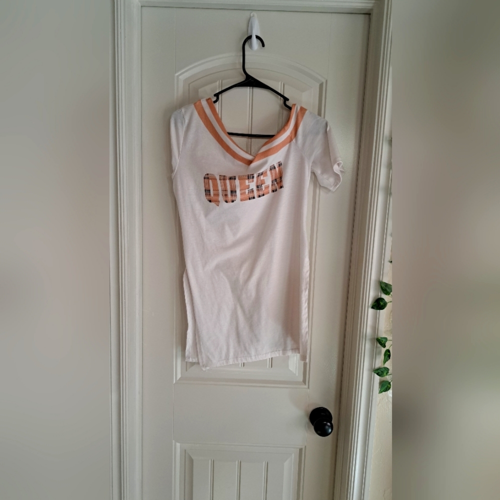 "Queen" off the shoulder shirt.